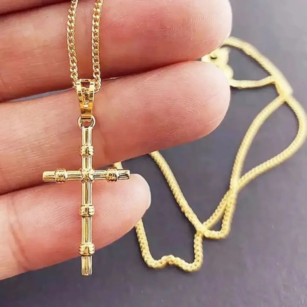 Fashion Gold Color Necklace Religious Faith Cross Pendant Necklace Women… - Picture 6 of 6